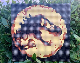 Build a Lego-Style Tyrannosaurus Rex Jurassic park logo