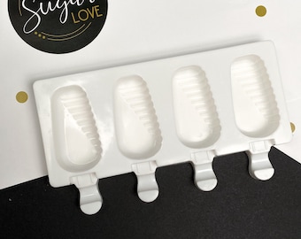Moule à gâteau côtelé | Moule à sucettes glacées en silicone à 4 empreintes