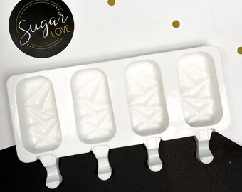 Moule géométrique pour cakesicle | Moule à sucettes glacées en silicone à 4 empreintes