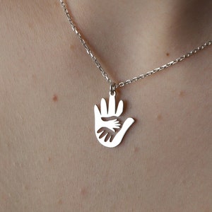 Baby hand necklace online