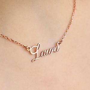 Collar con nombre personalizado, joyería con escritura a mano, colgante con nombre personalizado, regalo único para ella, collar con firma escrita a mano