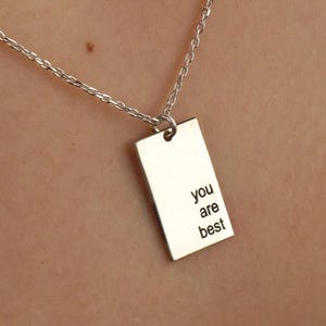 Colar gravado "You Are Best" em prata esterlina 925, joias motivacionais para mulheres, presente de joias significativas, colar com mensagem positiva