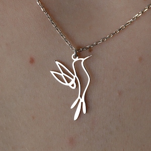 925 Sterling Silver Hummingbird Necklace,  Freedom Necklace, Soaring Bird Necklace, Joy & Freedom Symbol Jewelry, Gift for Girlfriend