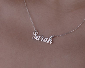 Collar con nombre personalizado: plata de ley o oro macizo