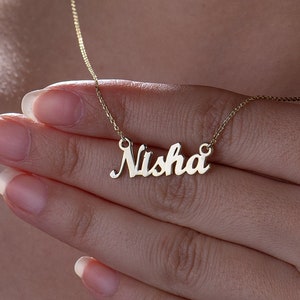 Collar con nombre personalizado para ella, elegante collar con nombre escrito a mano, collar conmemorativo personalizado, collar con nombre de ser querido, regalo para novia