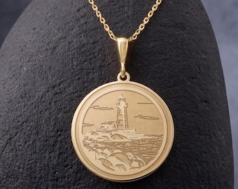 Lighthouse Pendant Necklace, 925 Sterling Silver, Nautical Coastal Jewelry, Guidance Symbol Gift