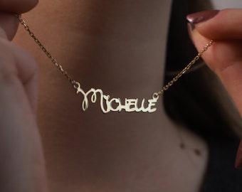 Personalized Pet Name Necklace: Sterling Silver or Gold, Custom Animal Jewelry