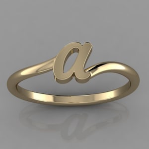 Anillo con inicial personalizado, anillo con el alfabeto, anillo minimalista personalizado, anillos apilables, joyas para mujeres, anillo con letras delicadas, regalo para novia