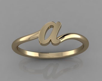 Custom Initial Ring, Alphabet Ring, Minimalist Personalized Ring, Stacking Rings, Jewelry for Women, Dainty Letter Ring, Gift for Girlfriend