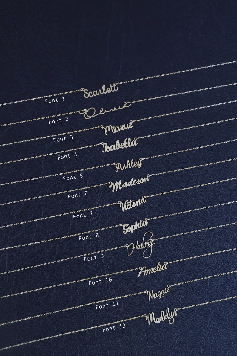 Solid Gold Name Necklace: 14K Custom Memorial Gift - Etsy