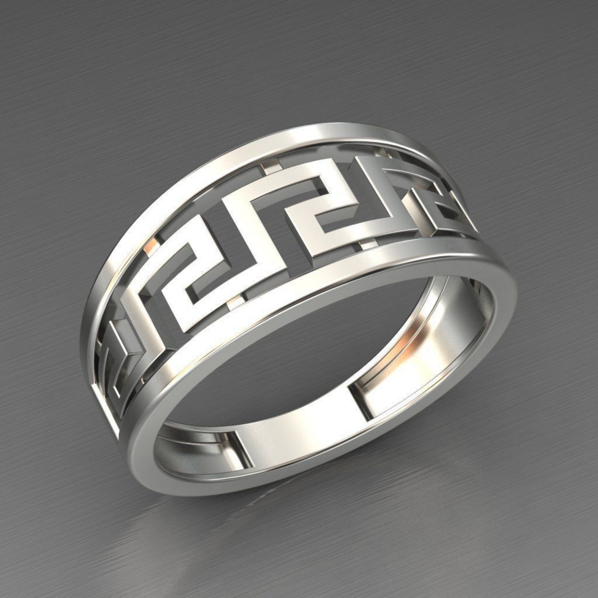 Greek Key Ring - Etsy