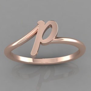 Handmade Initial Ring, Personalized Gift, Handmade Handwriting Initial Ring, Custom Memorial Ring, Minimalist Jewelry, Dainty Ring for Her