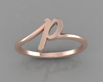 Handmade Initial Ring, Personalized Gift, Handmade Handwriting Initial Ring, Custom Memorial Ring, Minimalist Jewelry, Dainty Ring for Her