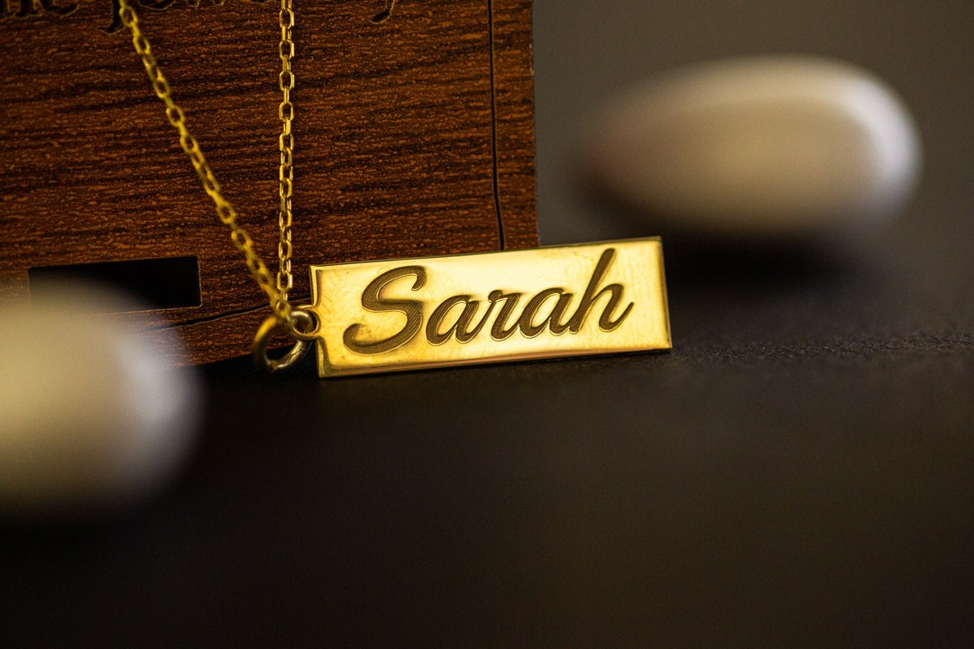 Custom Gold Bar Name Necklace, Personalized Gift, Necklace for Mom