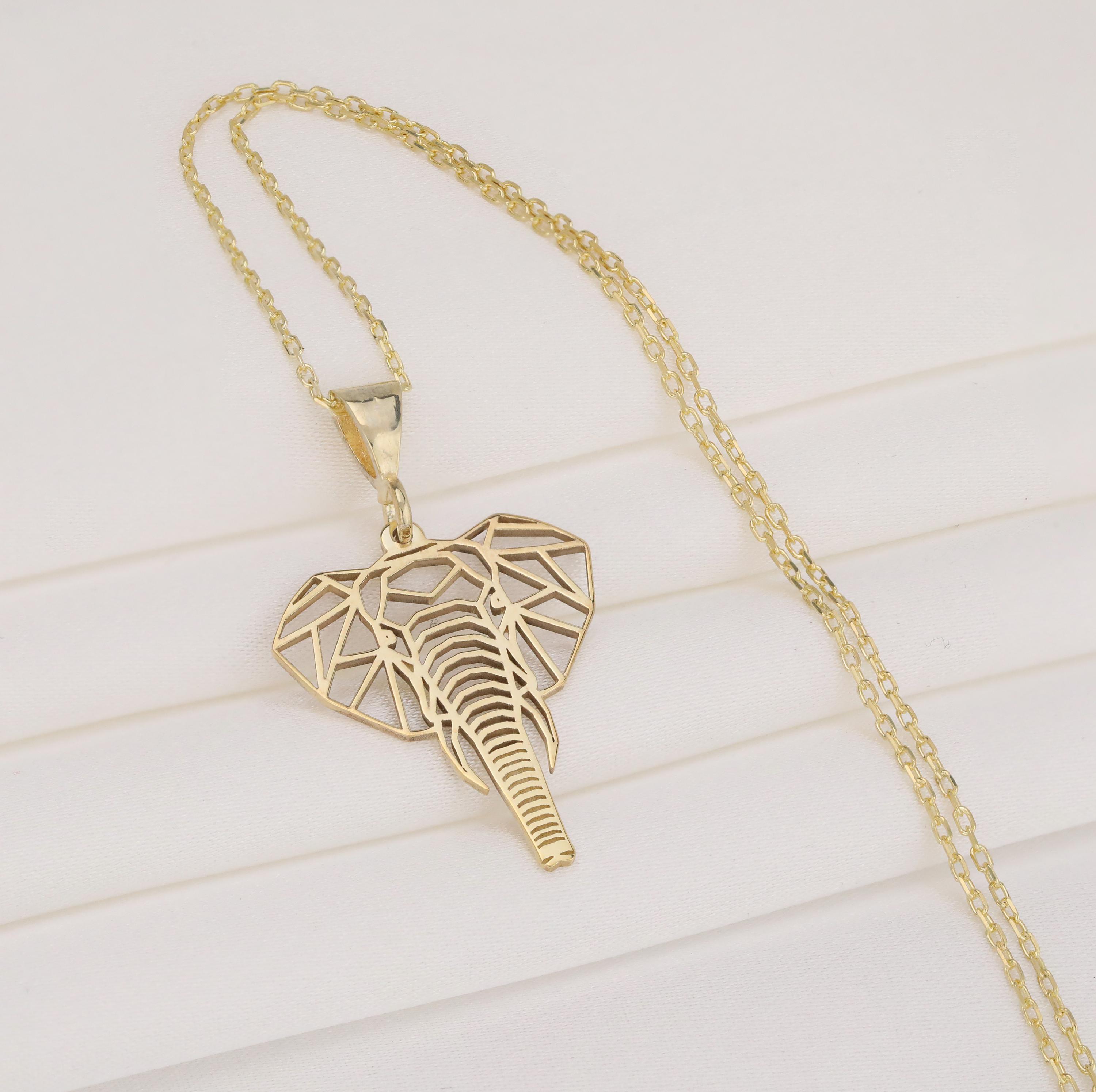 スターリングシルバー折り紙象ネックレス Sterling Silver Girls Origami Lucky Elephant 並行輸入品