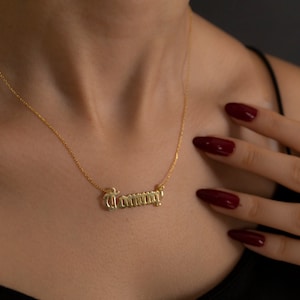Colar com nome personalizado feito à mão, colar com nome personalizado elegante, presente memorial para namorada, colar com pingente delicado, presente de joia com nome