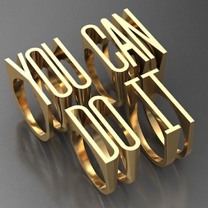 Anillo con letras hecho a mano, anillo personalizado con iniciales delicadas, regalo para novia, anillo llamativo, anillos apilables, anillo con letras en plata esterlina