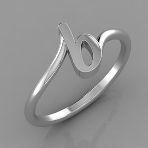 Anillo minimalista con letra, regalo para ella, anillo con inicial personalizado para esposa, anillo con letra delicada, anillo apilable, anillo de pareja, anillo de promesa