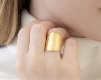 Anillo ancho de plata de ley: Anillo ajustable estilo boho para el pulgar