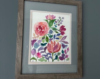 Floral watercolor painting original watercolor painting housewarming gift home decor birthday gift home art