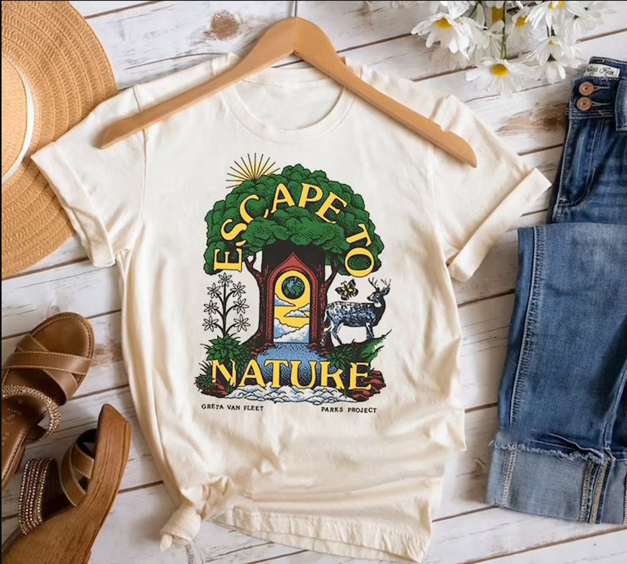 Discover NUOVO Greta Van Fleet x Parks Project Escape to Nature T-Shirt, Greta Van Fleet Shirt, Escape To Nature Shirt, Greta Van Fleet Tour Shirt