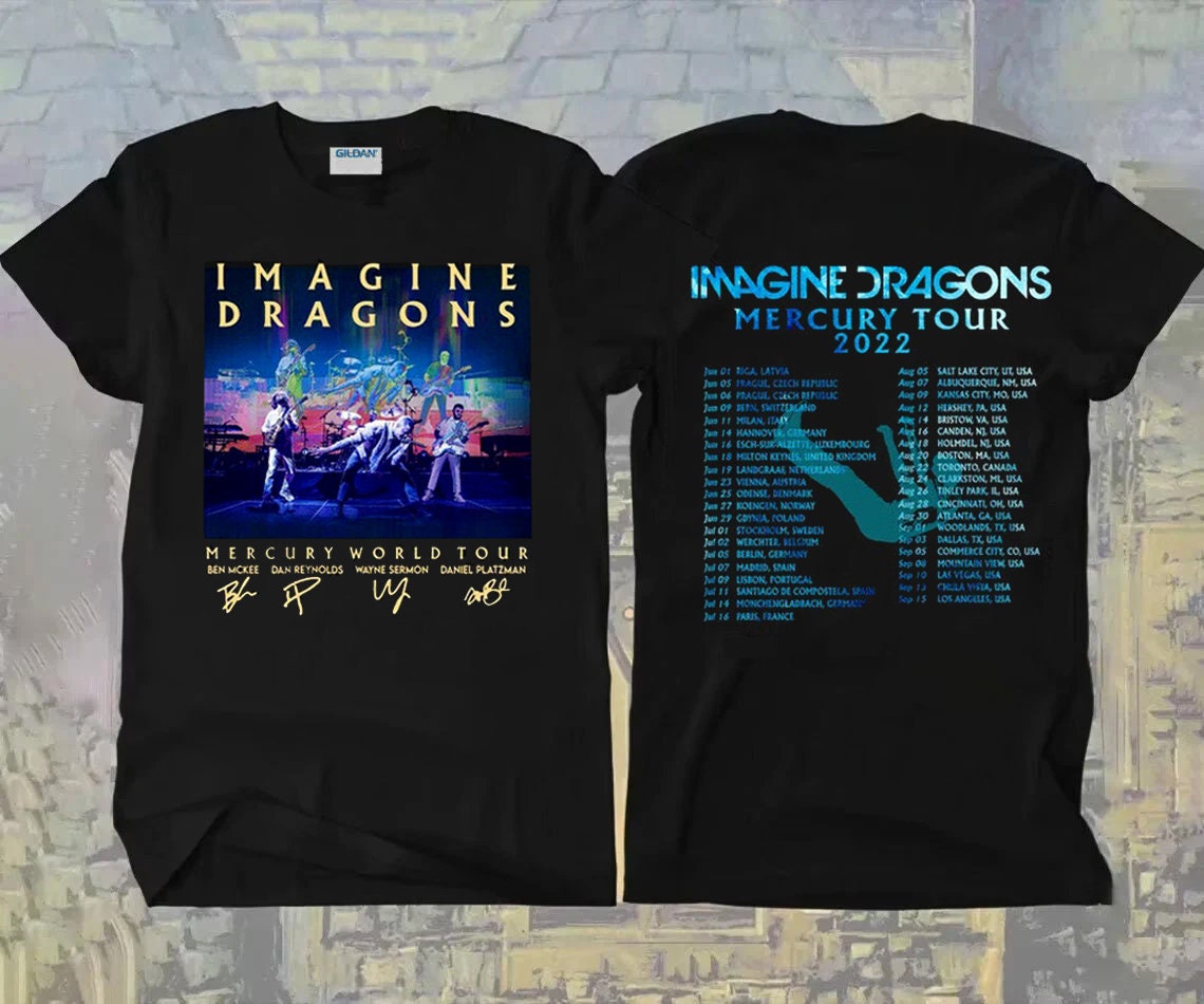 Discover N€W Imagine Dragons Mercury Tour 2022 Zweiseitiges T-Shirt