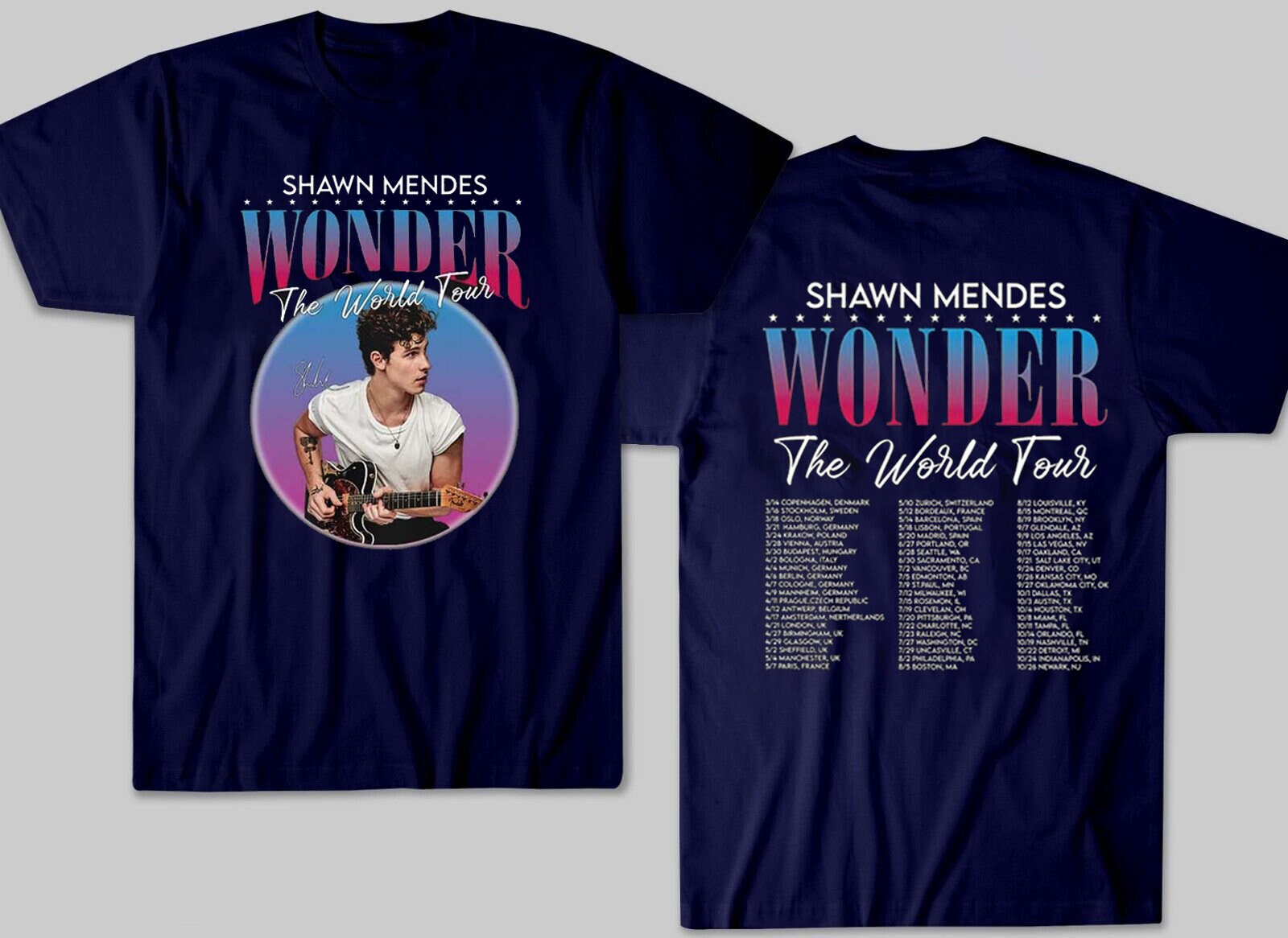 Shawn Mendes Wonder the World Tour 2022 T-shirt Shawn Mendes - Etsy