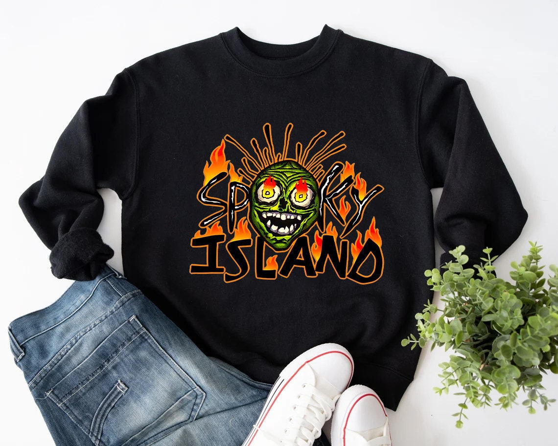 Spooky Island T-Shirt, Vintage Spooky Island Scooby Doo Collage T