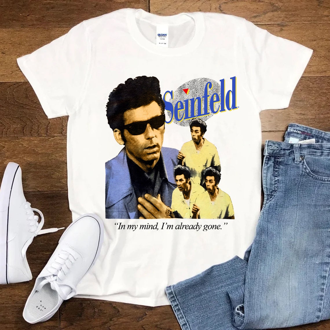Vintage Seinfeld Kramer Jerry Stanley Show New T-Shirt, In My Mind I'm Already Gone