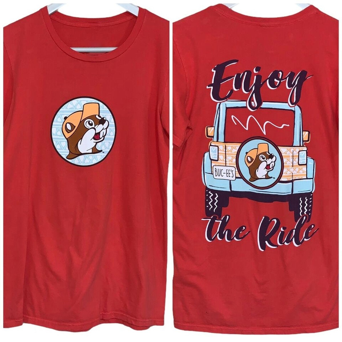 Buc-ees Beaver Texas Enjoy the Ride Red 