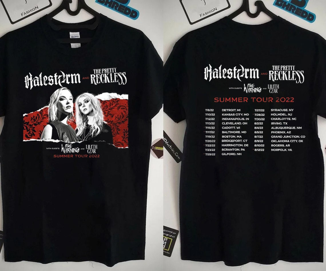 Halestorm and the Pretty Reckless 2022 US Summer Tour Tshirt Etsy