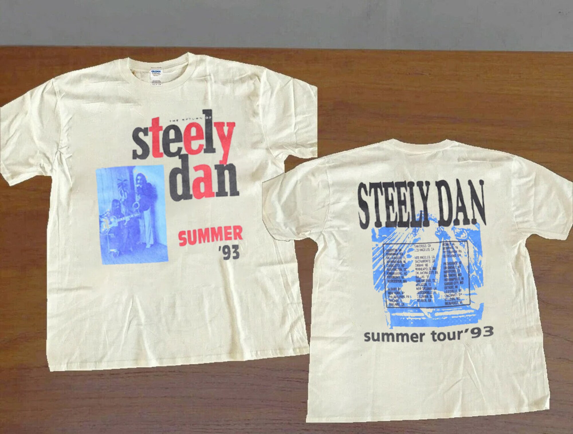 Discover Vintage 1993 Steely Dan Summer Tour T-Shirt,