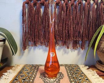 Viking Glass Persimmon Bud Vase 11"