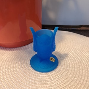 Westmoreland frosted blue owl toothpick holder