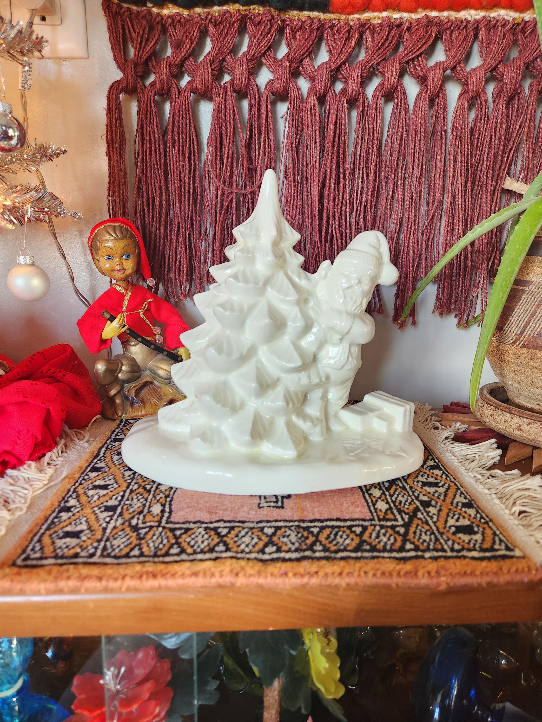 Vintage Ceramic Tree with Santa Christmas