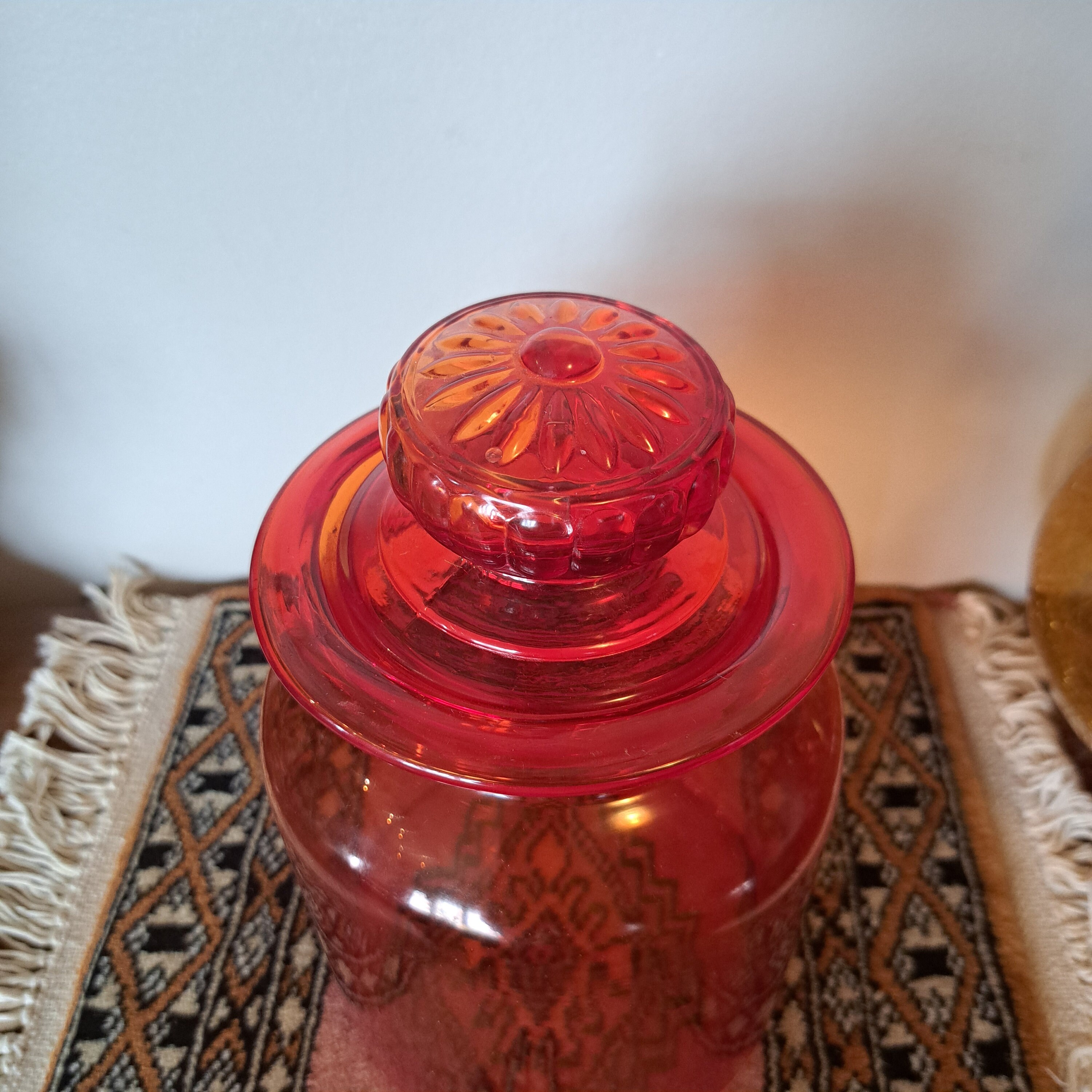 Takahashi Red Glass Canister 8.5