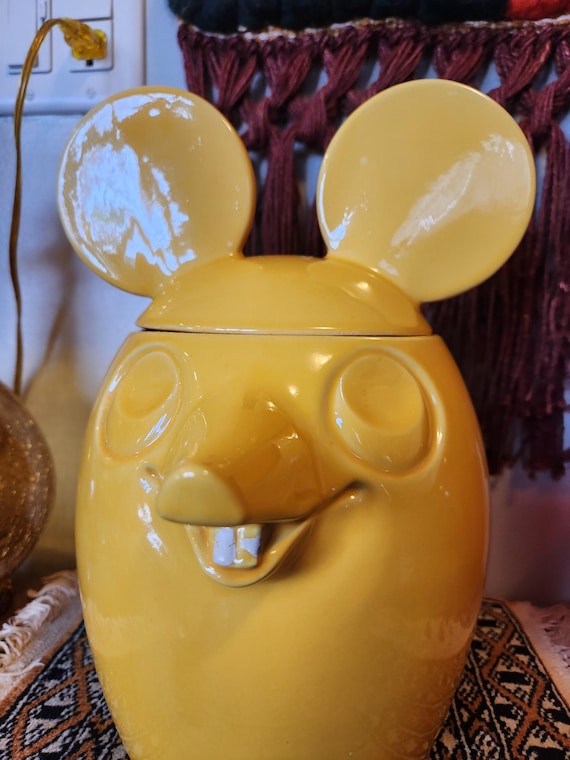 Mccoy Pottery 70s Yellow Mouse Cookie Jar - Etsy