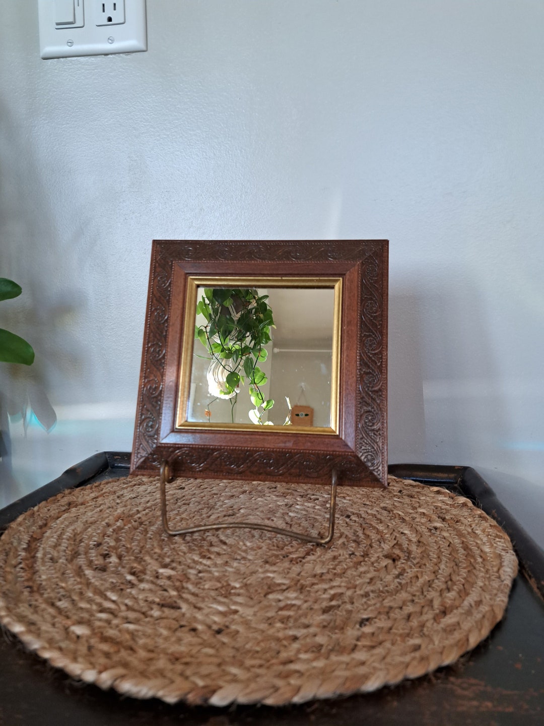 Home Interiors Mirror With Wood Frame Etsy