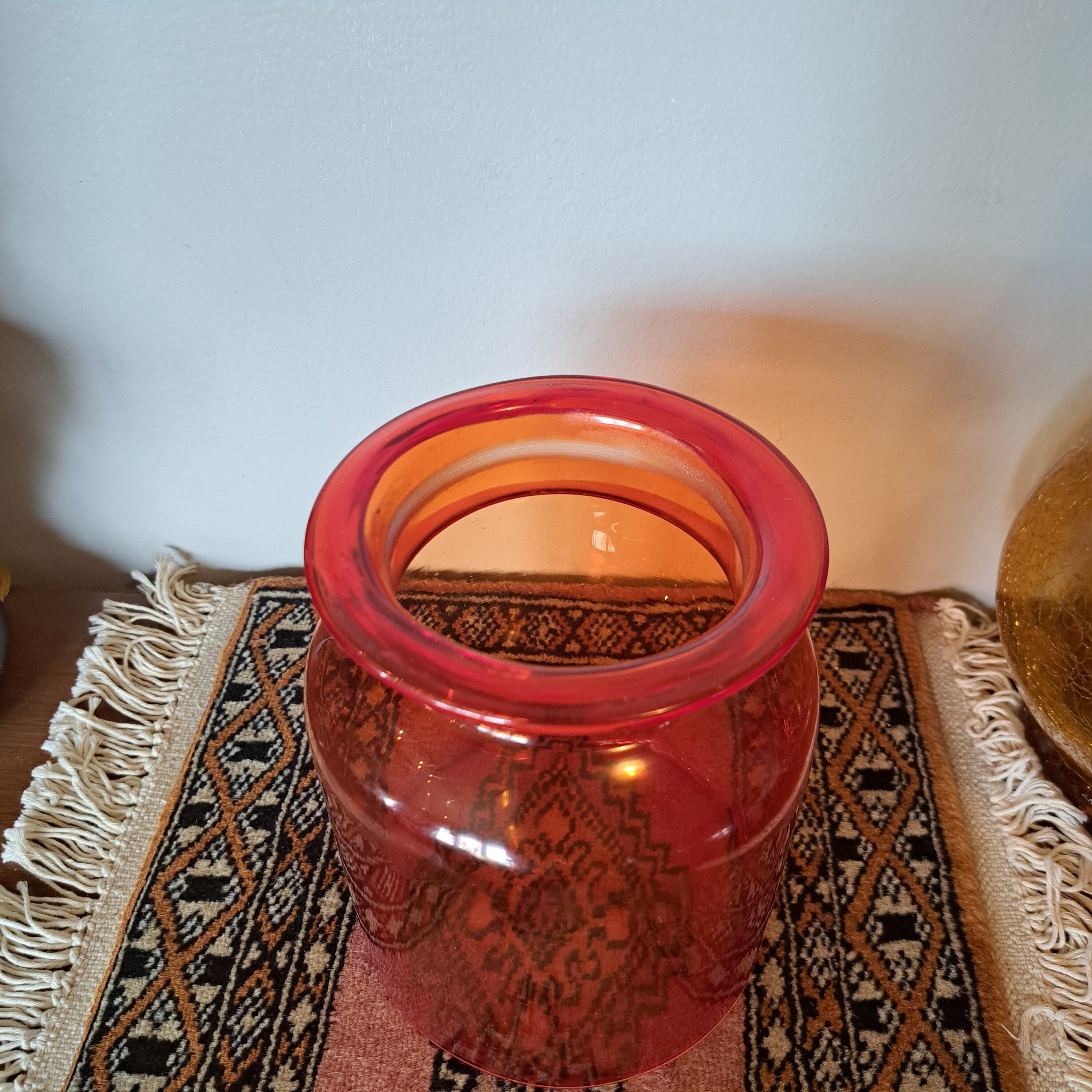 Takahashi Red Glass Canister 8.5