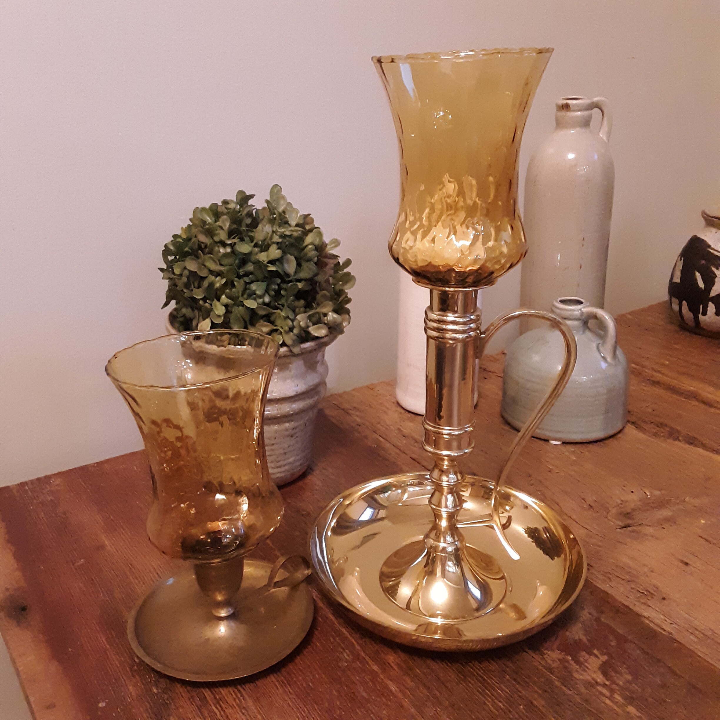 Assorted Vintage Glass Votives With Pegs Etsy