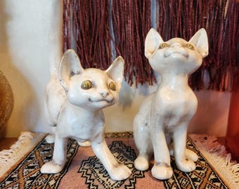 Set of 2 Signed Vintage Ceramic Oversized Ashtrays by Anthony
