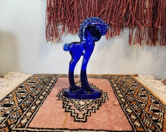 Mosser Glass Cobalt Trojan Horse Figurine