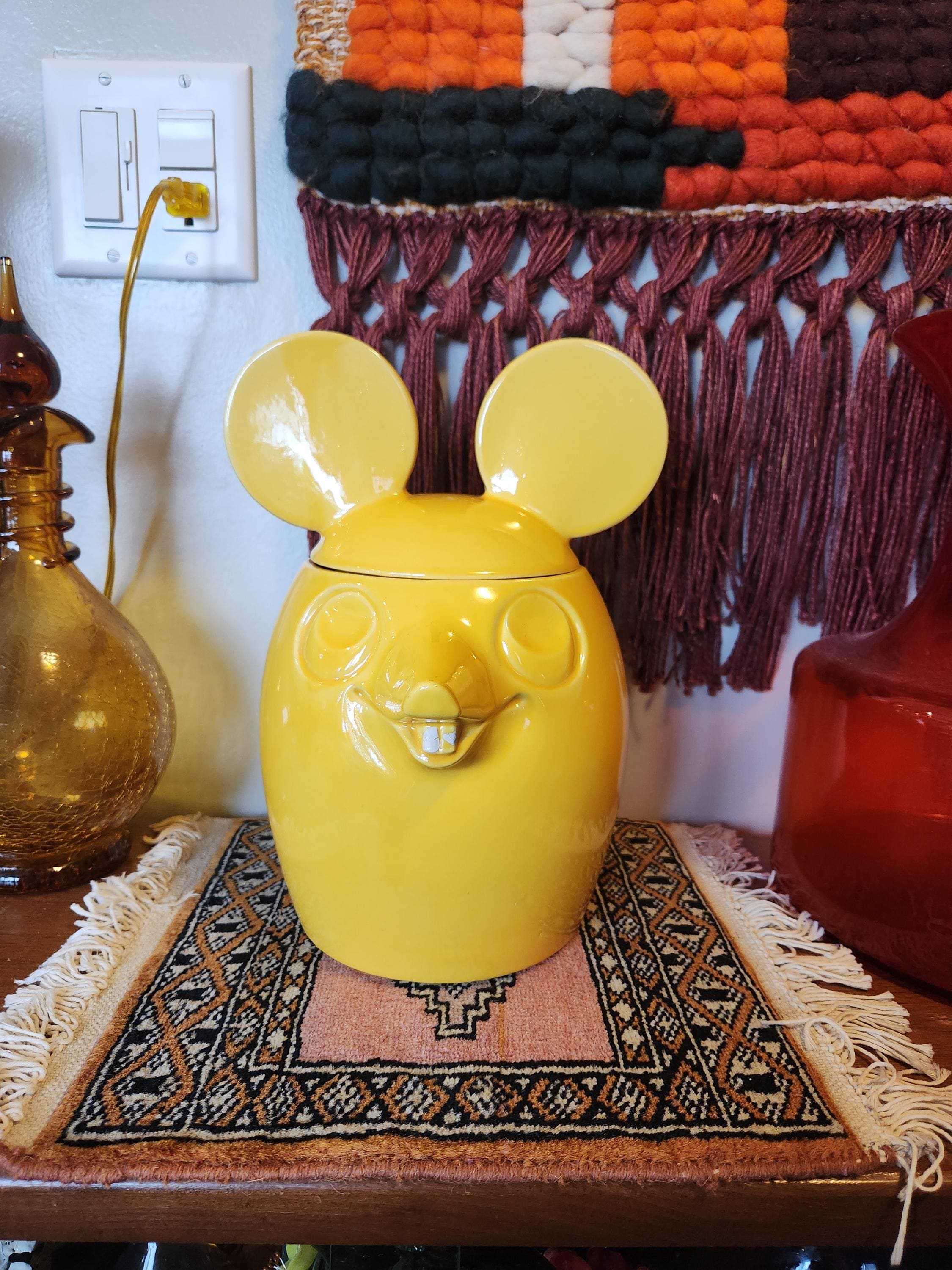 Mccoy Pottery 70s Yellow Mouse Cookie Jar - Etsy
