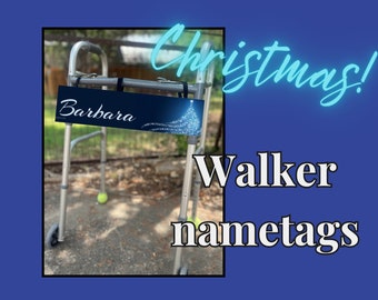 Christmas walker decoration, Holiday rollator decoration, walking frame nametag,  Christmas gift for grandma, Xmas walker decoration