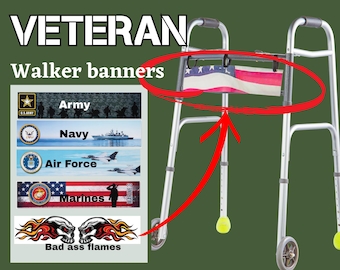 Personalized Military Walker Name Plate: Veteran Gift