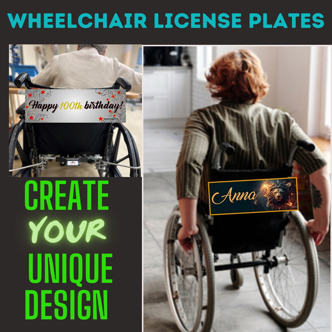 Personalized Wheelchair Accessory, Funny Wheelchair License Plate