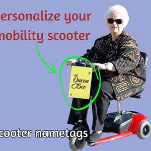 Mobility scooter name tag-Personalized knee scooter decoration-power scooter accessory- disability scooter name plate-post surgery gift