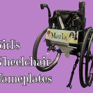 Personalized Girl&#39;s Wheelchair Banner: Custom Name Tag Accessory