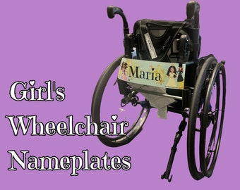 Personalized Girl's Wheelchair Banner: Custom Name Tag Accessory