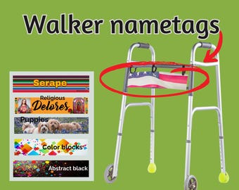 Personalized Walker Name Plate: Rollator Identification Banner